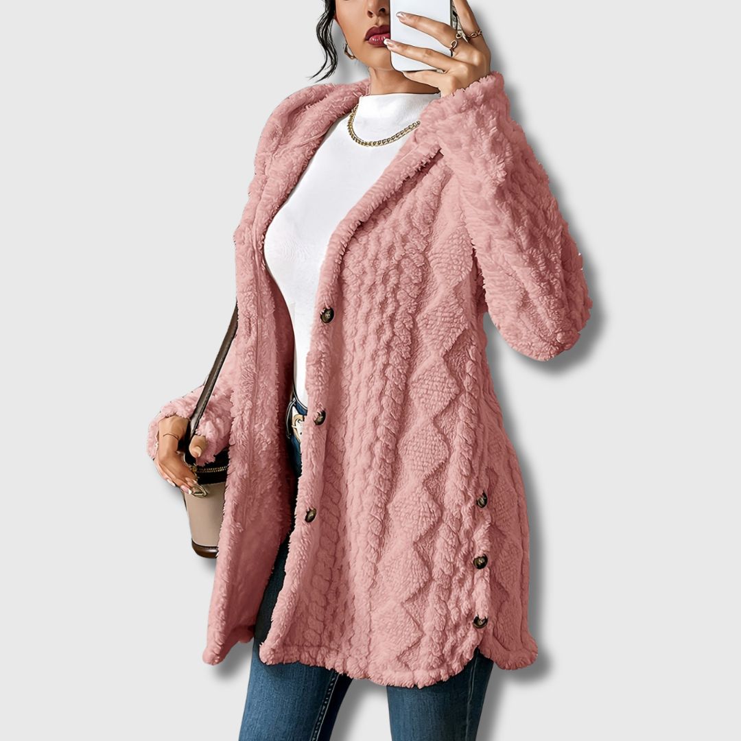 Élodie - Manteau teddy pour femmes à capuche Édition limitée