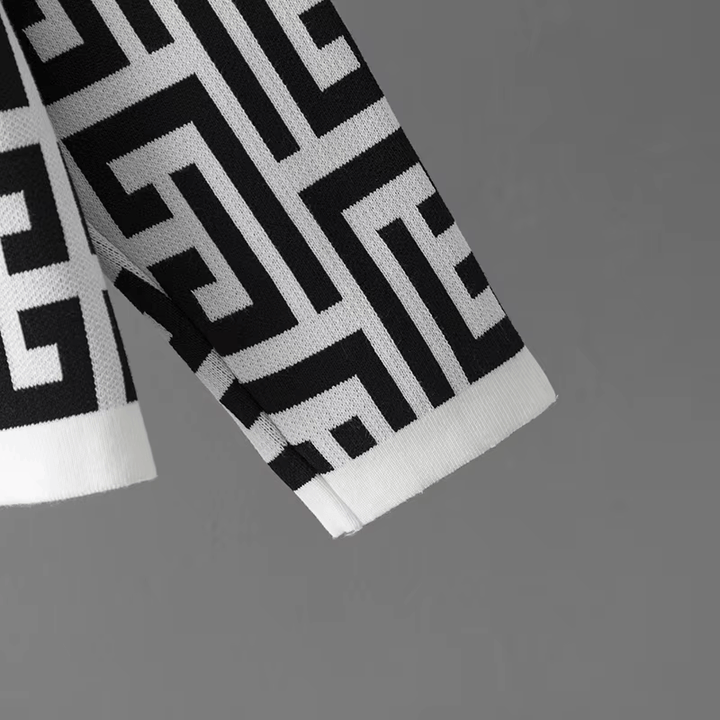 Avery™ - Ensemble trois pièces en tartan rétro avec col en O