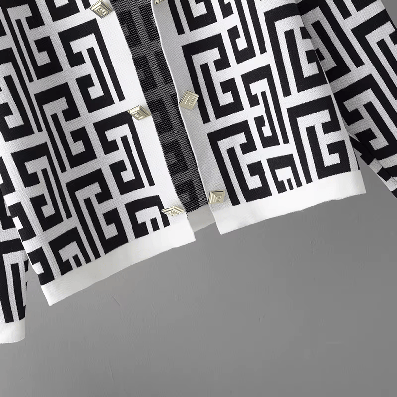 Avery™ - Ensemble trois pièces en tartan rétro avec col en O