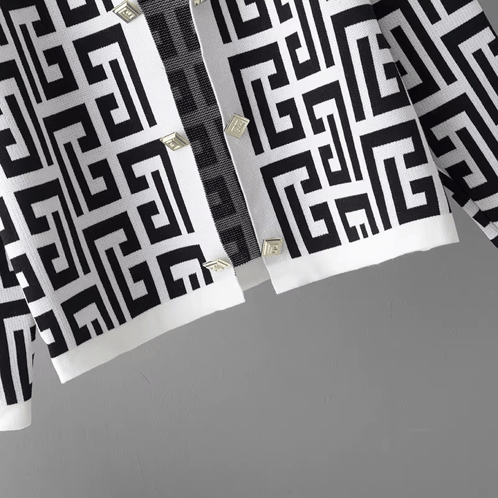 Avery™ - Ensemble trois pièces en tartan rétro avec col en O