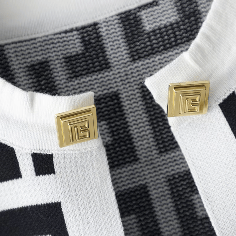 Avery™ - Ensemble trois pièces en tartan rétro avec col en O