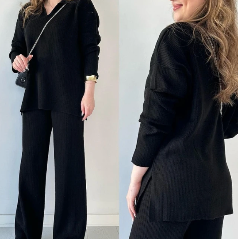 Lily™ - Ensemble coordonné confortable avec col en V