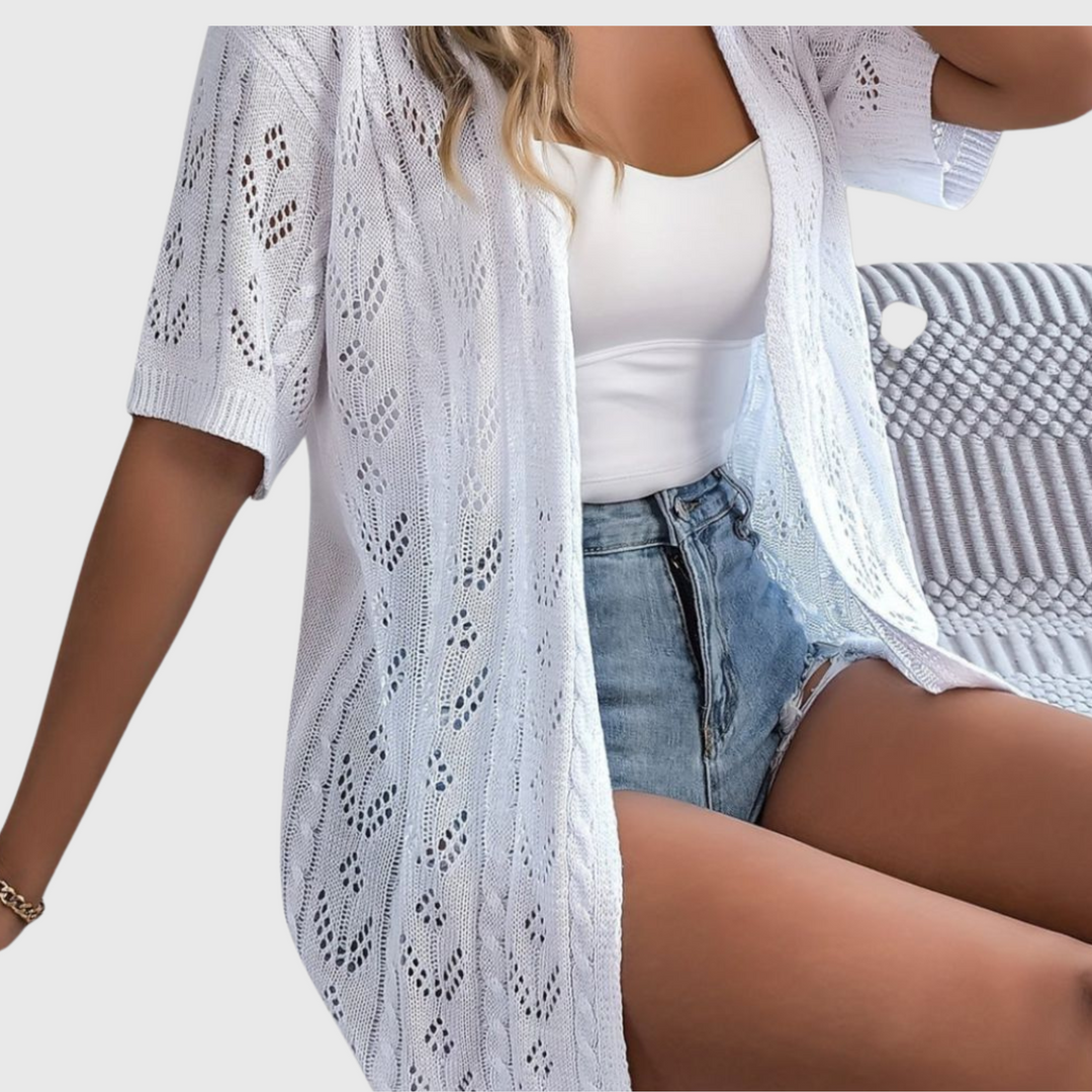 Cardigan Ajouré Élégant pour Femme – Style Estival