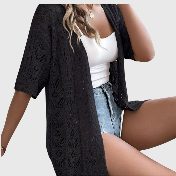Cardigan Ajouré Élégant pour Femme – Style Estival