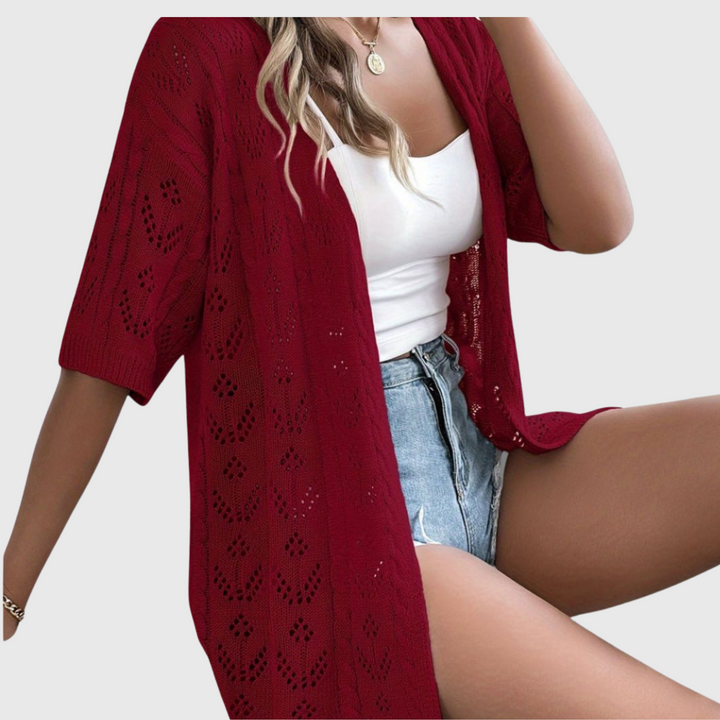Cardigan Ajouré Élégant pour Femme – Style Estival