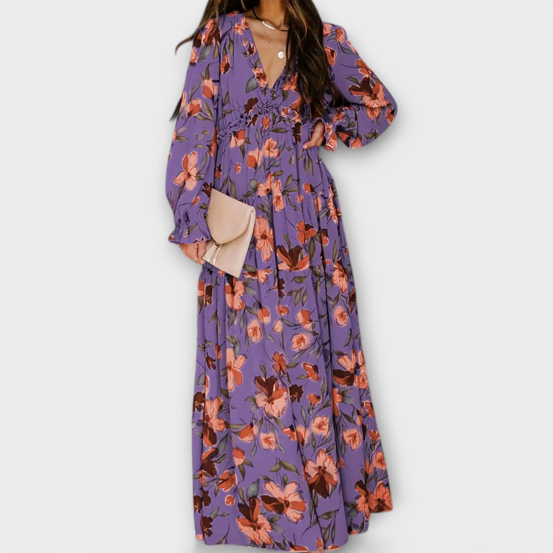 Juno - Élégante Robe Maxi à Motif Floral