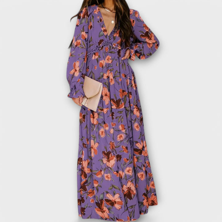 Juno - Élégante Robe Maxi à Motif Floral
