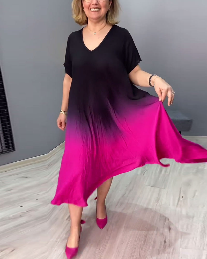 Joan - Robe Maxi Fluide à Dégradé Estival