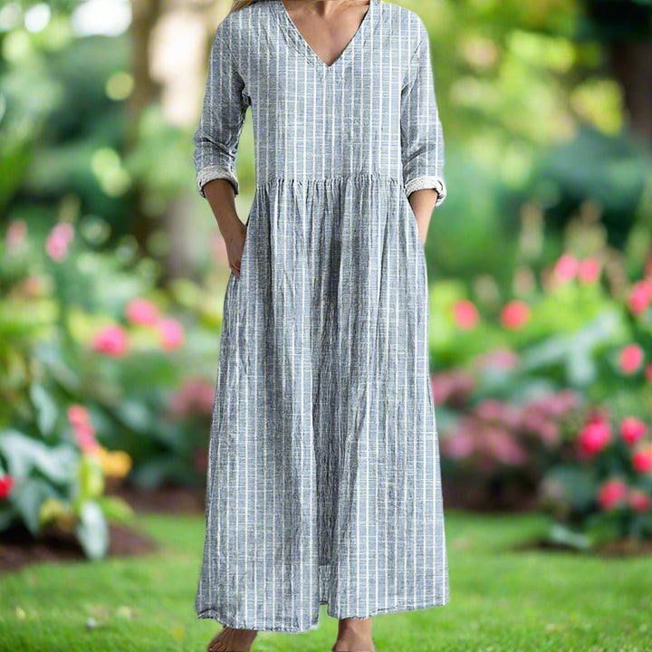 Dabria - Robe Rayée Décontractée Classique