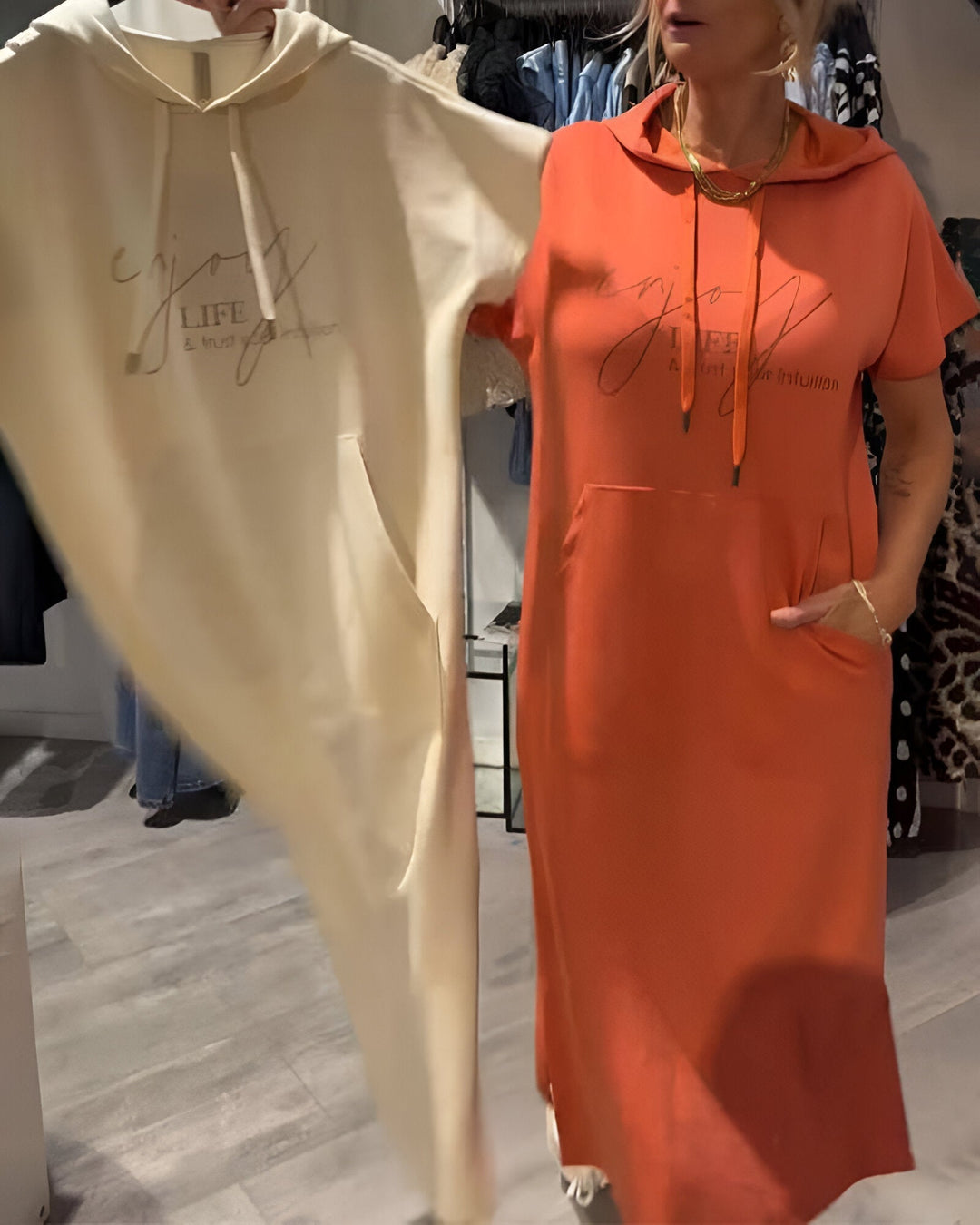 Parker - Sweat à Capuche Décontracté avec Imprimé Lettres