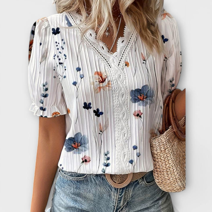 Blouse à la Mode avec Décolleté Pointu