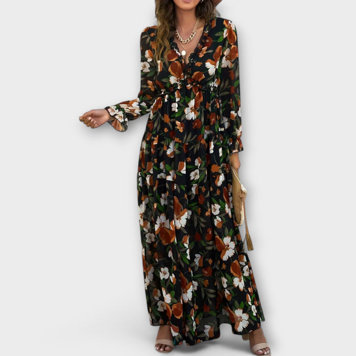 Juno - Élégante Robe Maxi à Motif Floral
