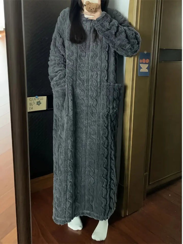 Abigail™ - Douce Robe d'Hiver en Fleece Jacquard