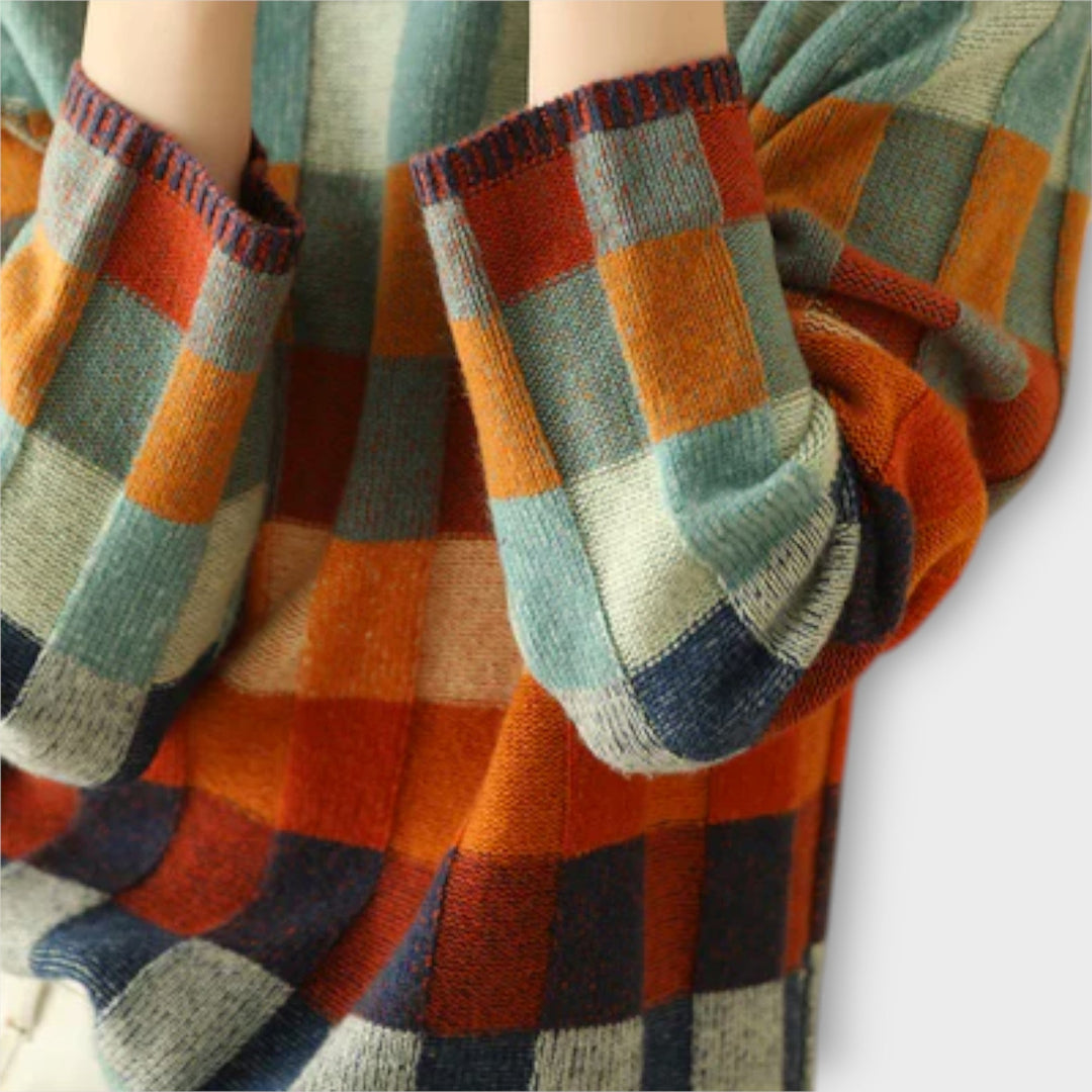 Pull Col Roulé Patchwork