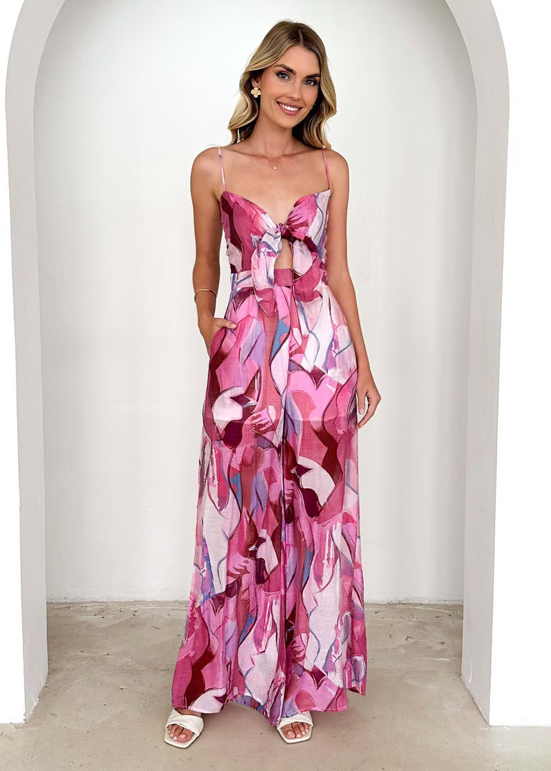 Annalise - Chic Printed Long Strap Dress