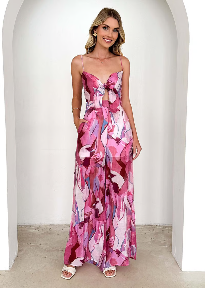 Annalise - Chic Printed Long Strap Dress