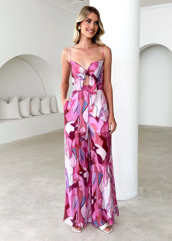Annalise - Chic Printed Long Strap Dress