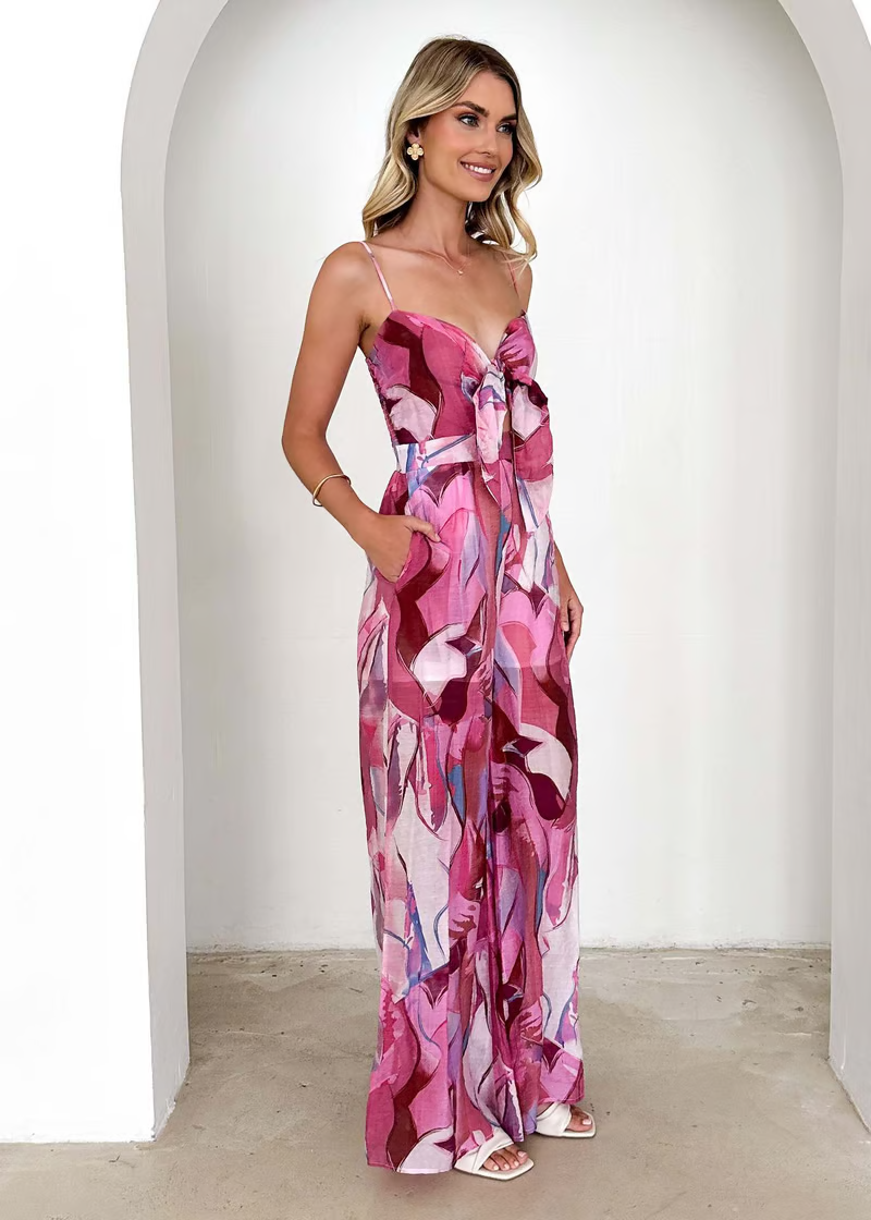 Annalise - Chic Printed Long Strap Dress