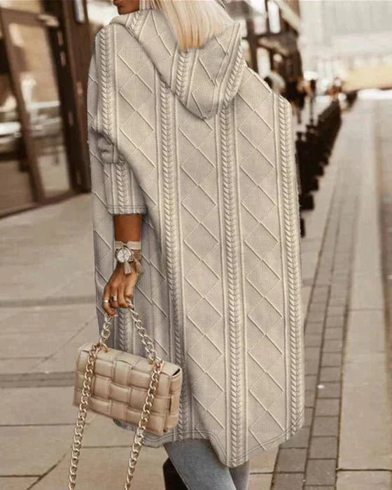 Jelone - Longue Cardigan à Capuche Élargie