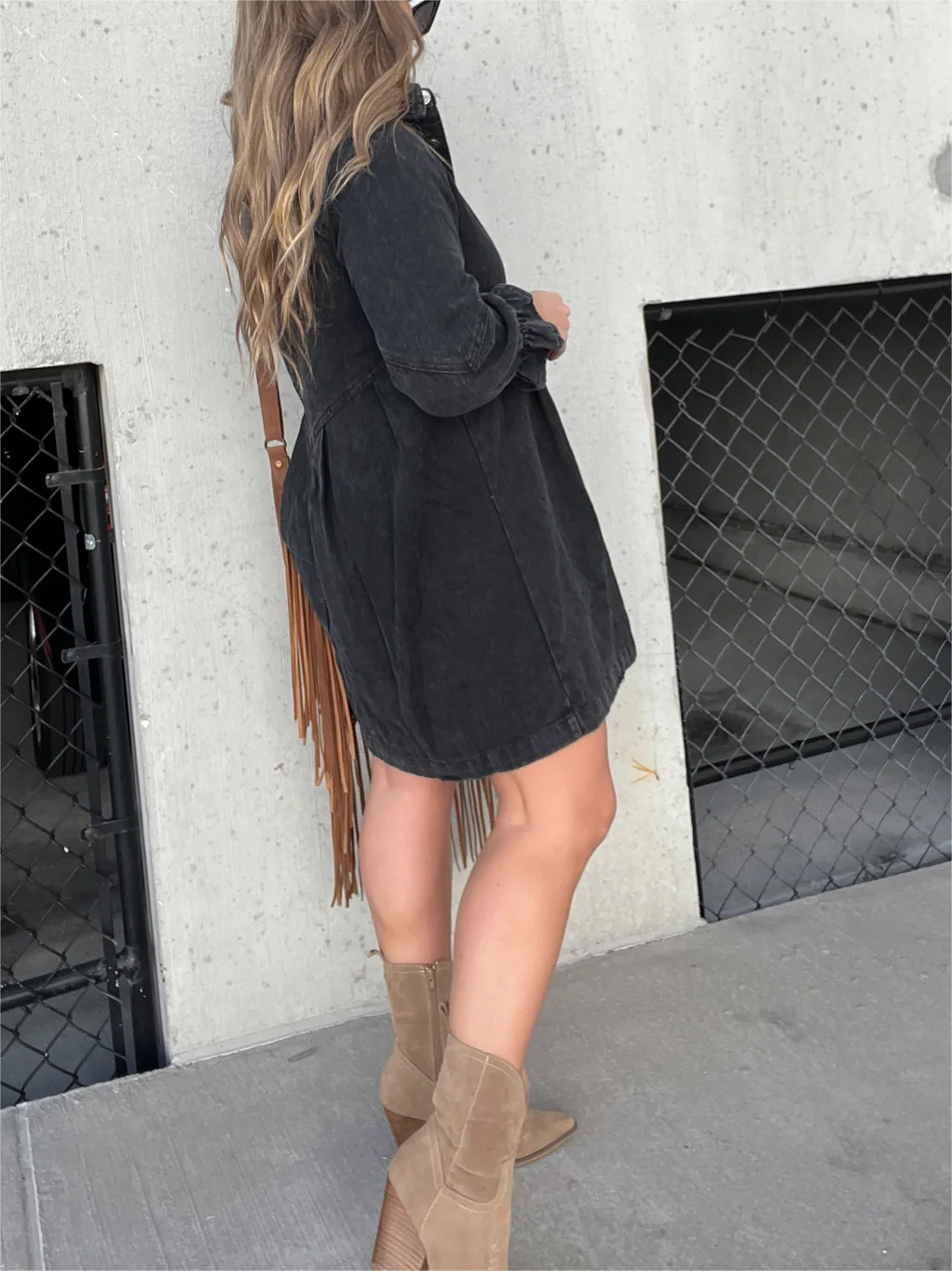 Galilea - Robe Midi en Jean avec Col Élégant